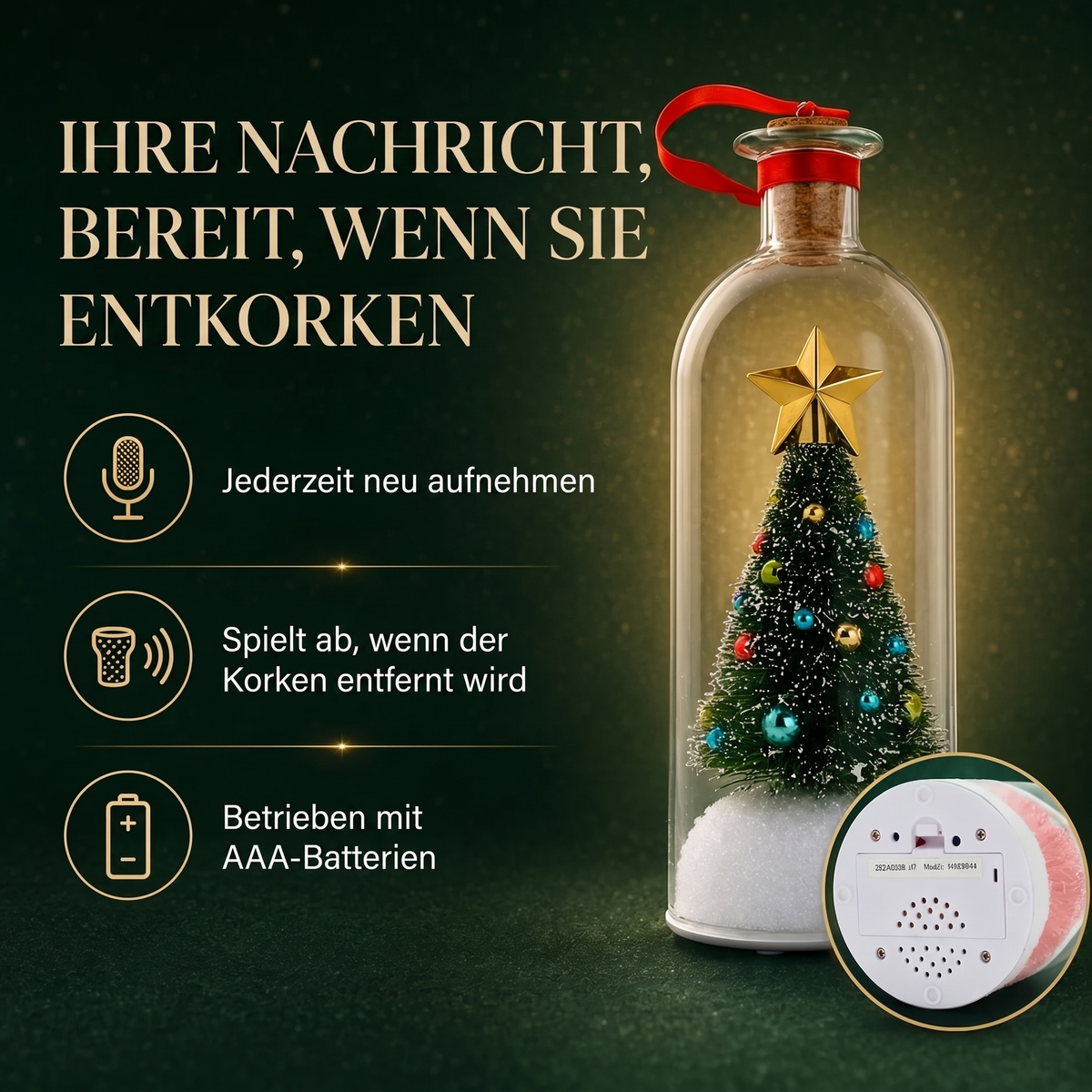 Weihnachtsbaum mit Sprachaufnahme