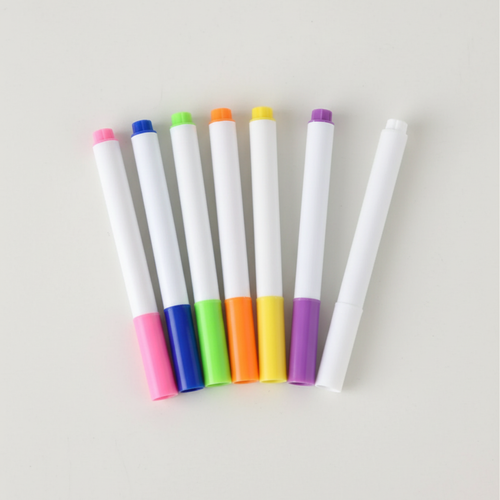 7 bunte Flüssigkreidestifte für LED Zeichenbrett - Pink Blau Grün Orange Gelb Lila Weiß